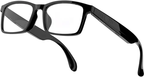Vista 8 de GenXenon Gafas inteligentes para hombres y mujeres, lentes de luz azul transparente, gafas Bluetooth con altavoz, asistente de voz y toque