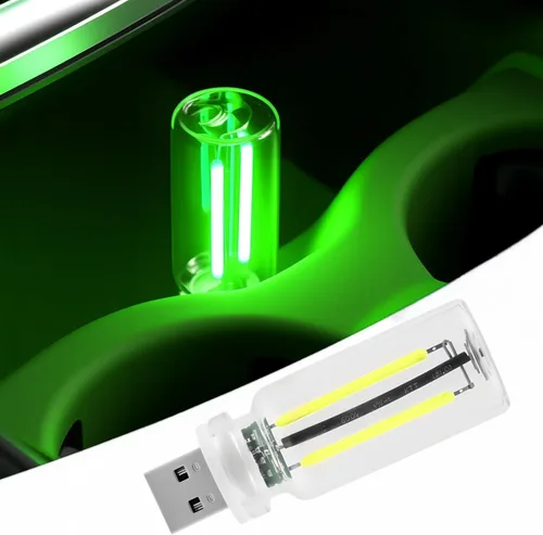 Vista 15 de Luz nocturna USB para automóvil, lámpara de filamento LED retro regulable táctil, mini luz ambiental USB para interior de vehículo, dormitorio