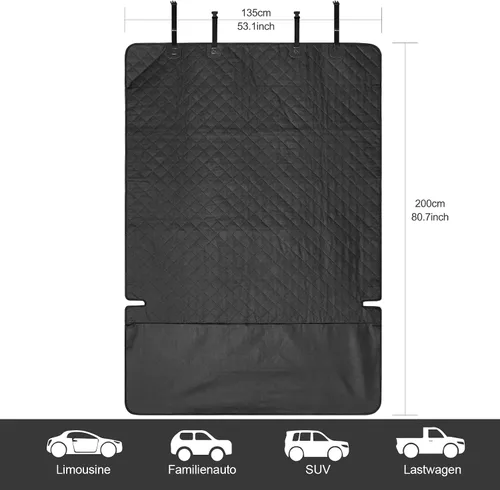 Vista 2 de ANOSOSPECIAL Funda acolchada impermeable para asiento de maletero con protector de solapa para parachoques, ajuste universal para automóviles