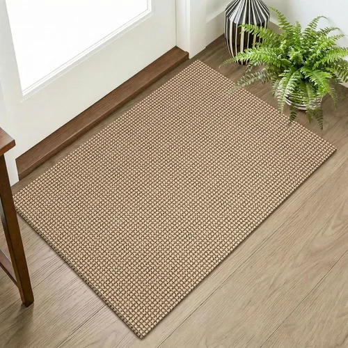 Vista 50 de KOZYFLY - Tapete para puerta de interior, lavable, pequeña, antideslizante, con respaldo de goma, felpudo de algodón para el hogar, color negro