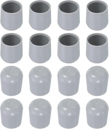 Vista 9 de uxcell Protectores de suelo para patas de silla, 16 tapas redondas de plástico para patas de silla, fundas antideslizantes para patas de muebles