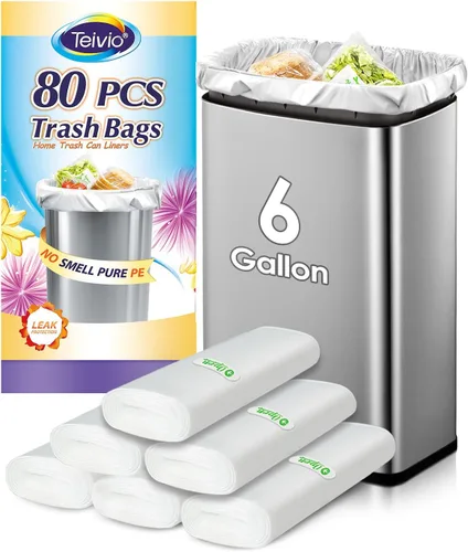Vista 11 de Bolsas de basura medianas de 10 galones, 40 unidades, bolsas altas de basura para cocina de Teivio, 9 galones 10 galones 11 galones, forros