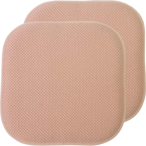 Vista 114 de Sweet Home Collection Cojines de espuma viscoelástica para silla, antideslizantes, diseño de panal de abeja, 16 x 16 pulgadas, paquete de 2
