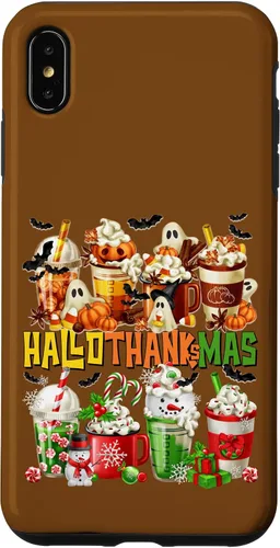 Vista 7 de Funda para taza de café de Navidad para iPhone 15 con diseño de calabaza y especias de Halloween