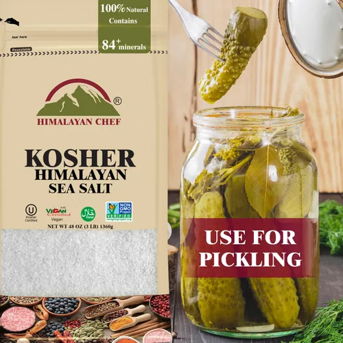 Vista 4 de Himalayan Chef - Sal marina Kosher de Himalaya, sal Kosher de grano fino, reemplazo para sal de mesa, sin yodo, sin refinar, sin OMG, 100% natural