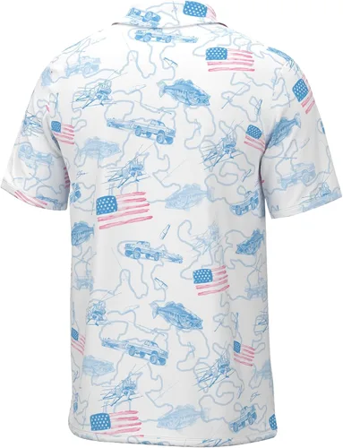 Vista 2 de HUK Polo de manga corta para hombre, diseño de persecución