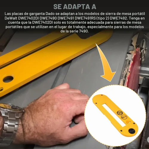 Vista 8 de DWE7402DI Placa de garganta Dado para DeWalt DWE7491RS DWE7491