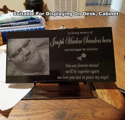 Vista 5 de lápida, lápidas para tumbas, placa conmemorativa personalizada, marcadores de tumba para cementerio, piedra conmemorativa para un ser querido