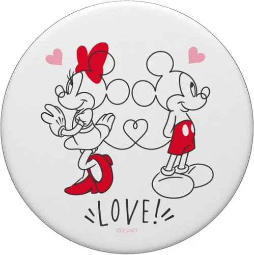 Vista 3 de Disney Mickey and Minnie Love Hearts PopSockets PopGrip: agarre intercambiable para teléfonos y tabletas