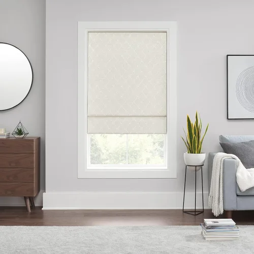 Vista 12 de Eclipse Evangeline - Persiana romana botánica para ventanas, sin cordón, 100 % opaca, 23 pulgadas de ancho x 64 pulgadas de largo, reducción
