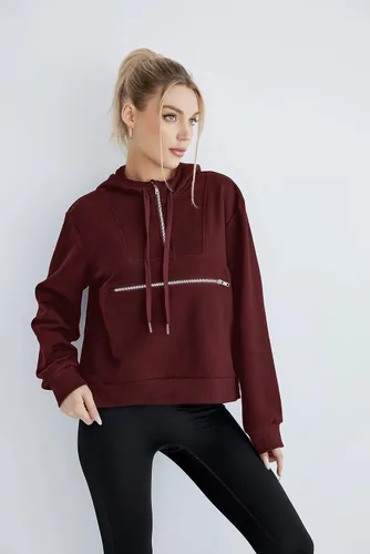 Vista 2 de Women's Thin Tunic Hoodies Long Sleeve Zip Up Sweatshirts Pullover Blouse Tops