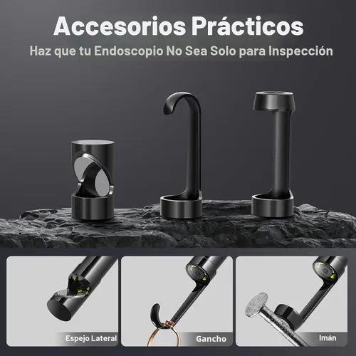 Vista 6 de Teslong Cámara de boroscopio con luz para pared de fontanería mecánica