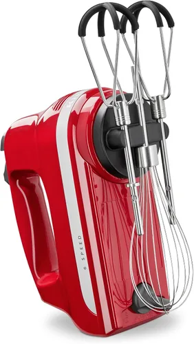 Vista 4 de KitchenAid KHM6118 - Batidora de mano de 6 velocidades con batidores de borde flexible Empire Red