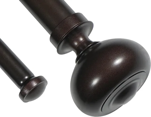 Vista 8 de Barra de cortina doble de 1 pulgada con remates Urm, negro, 28 a 48 pulgadas