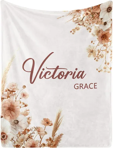 Vista 14 de Manta de bebé personalizada con nombre, manta de nombre personalizado para niños, mantas de franela suave en Pascua, regalos personalizados de bebé