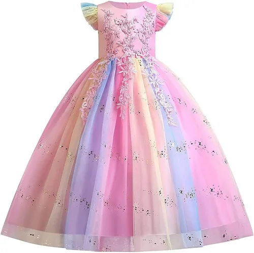 Vista 81 de Disfraz de unicornio para niñas, vestido largo de tul con diadema, fiesta de cumpleaños, carnaval, cosplay
