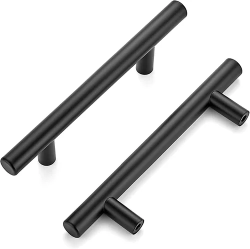 Vista 9 de Ravinte Paquete de 1 tiradores de gabinete de 6 pulgadas de acero inoxidable negro mate para cajones de cocina, tiradores de armario de 6 pulgadas
