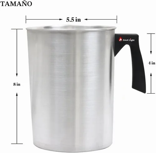 Vista 6 de EricX Light Olla para Verter para Hacer Velas, 4 libras, Pico Vertedor Sin Goteo y Mango Resistente al Calor, Olla Diseñada para Derretir Cera