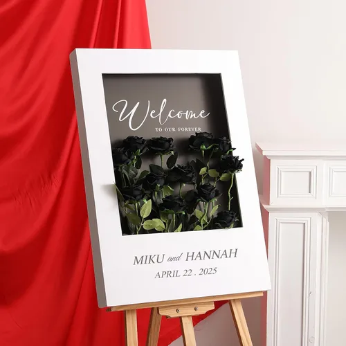 Vista 4 de Hawesome - Ramo de 12 rosas artificiales de seda con tallo largo para decoración del hogar, boda, fiesta (Negro-1)