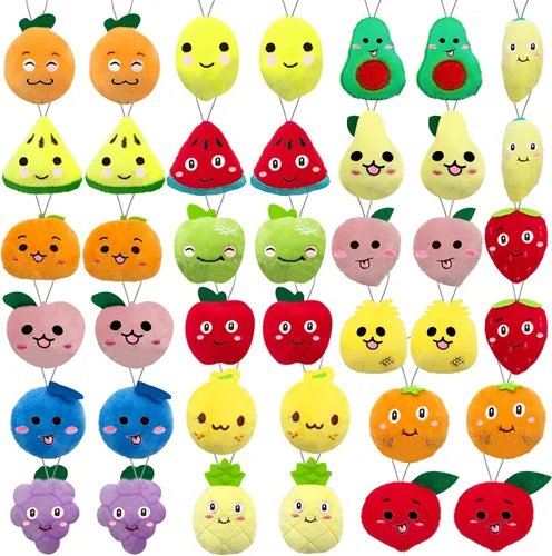 Vista 8 de XIPEGPA Juego de 30 juguetes de peluche de animales pequeños, llavero de juguete de peluche para recuerdos de fiesta, llavero adorno para bolsa