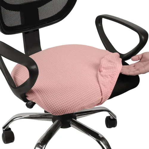 Vista 13 de Melaluxe - Funda elástica de jacquard para silla de oficina, funda extraíble y lavable para silla de escritorio, cubierta giratoria para asiento