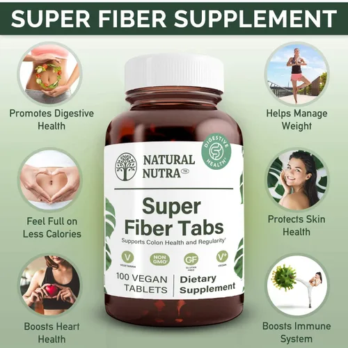 Vista 3 de Natural Nutra Suplemento Super Fibra 100 Tableta Vegana