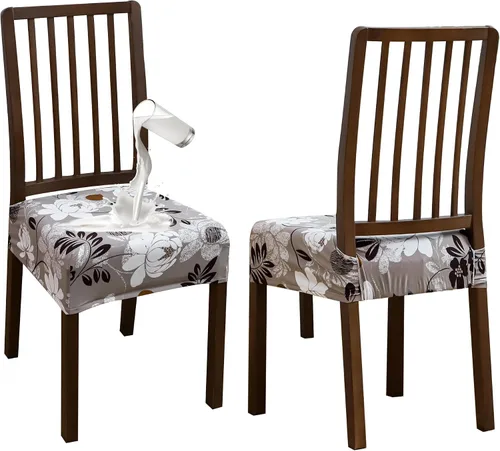 Vista 10 de FORCHEER Juego de 4 fundas de asiento para sillas de comedor, de terciopelo camello, fundas de asiento elásticas de solo 18 pulgadas, lavables