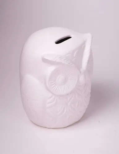 Vista 11 de Estatua de búho, estatua de animal, decoración moderna, escultura, regalo para escritorio, estantería, mesa de oficina, cerámica, 5.5 pulgadas