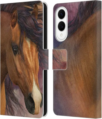 Vista 254 de Head Case Designs Officially Licensed Laurie Prindle A Morgan Christmas Western Stallion Leather Wallet Case Compatible with Samsung Galaxy A07 4G