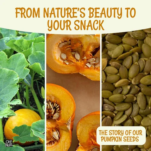 Vista 6 de Semillas de calabaza asadas saladas, pepitas ideales para un refrigerio saludable o para ensaladas, sin cáscara, de Oh! Roasted salted pumpkin