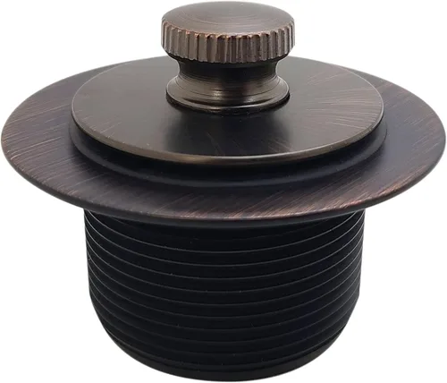 Vista 6 de Westbrass D94H-12A 1-1/2" NPSM - Drenaje de bañera con rosca gruesa y cierre con placa frontal ilusoria sin orificios, bronce antiguo