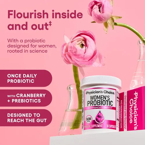 Vista 6 de Physician's CHOICE Paquete de 30 probióticos para mujer + fibra de mezcla fácil