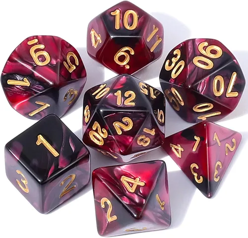 Vista 29 de CiaraQ DND - Juego de dados poliédricos con una bolsa de dados negra para juegos de mesa de rol D&D RPG MTG