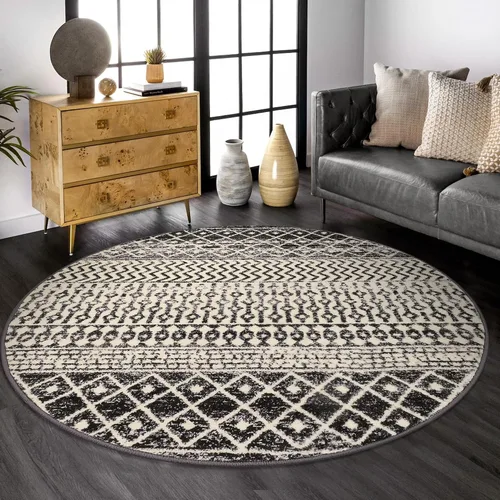 Vista 38 de Alfombra marroquí de área de 2x3 pies, color negro desgastado, alfombra de entrada antideslizante pequeña, suave, de pelo bajo, lavable, tapete