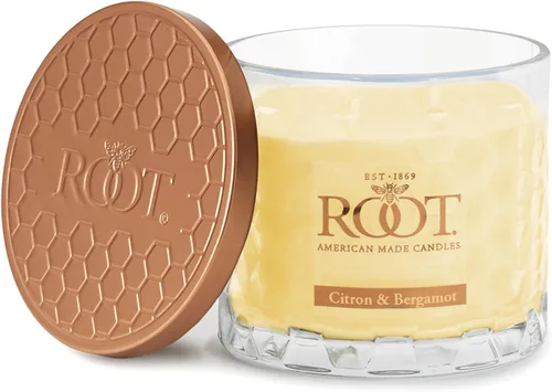 Vista 39 de Root Candles Velas Aromáticas Mezcla de Cera de Panal Vela Artesanal Premium, Veriglass Pequeño, Limón y Bergamota