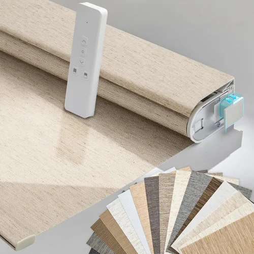 Vista 15 de Persianas motorizadas inteligentes Persilux con control remoto, sin necesidad de perforación, persianas enrollables automáticas para ventanas