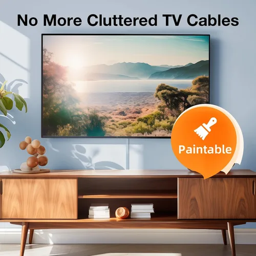 Vista 6 de Delamu Cubiertas de Cable de 157 pulgadas para Cables en la Pared, Ocultador de Cable para 1 Cable, Ocultador de Cable Pintable, Cubiertas