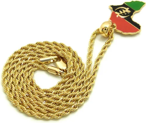 Vista 8 de Adinkra Symbol Gye Nyame on Pan Africa - Colgante con cadena de cuerda de 0.079 in, 24 pulgadas, tono dorado, Metal
