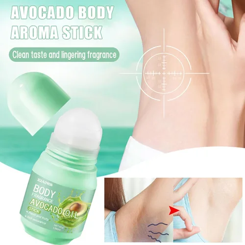 Vista 2 de Desodorante de 72 horas para mujeres y hombres, aromas de aguacate, hidratante y nutritivo, diseño compacto portátil para el trabajo/fechas/hogar