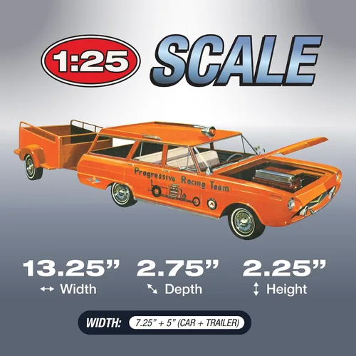 Vista 4 de AMT 1963 Chevy II Station Wagon w/Trailer Kit de modelo a escala 1:25
