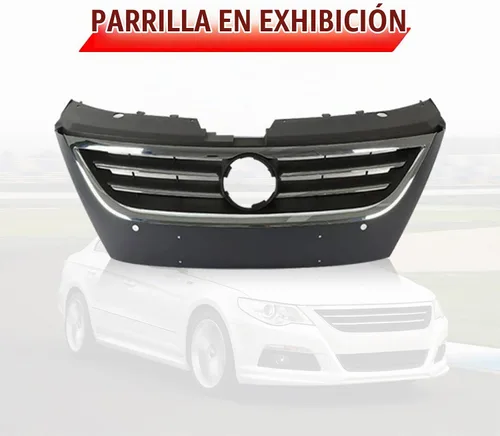 Vista 4 de Parrilla cromada delantera superior cromada con ajuste cromado apto para 2009 2010 2011 2012 VW Volkswagen Passat CC