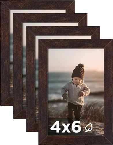 Vista 81 de KINLINK Marco de Fotos A3 Negro Juego de 4, Marcos de Fotos de Madera con Paspartú A4 con Plexiglás para A4 con Paspartú o A3 sin Paspartú