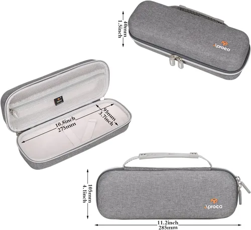 Vista 6 de Aproca - Funda compatible con impresoras portátiles TATTMUSE A285M / JADENS/MUNBYN ITP01, bolsa rígida de almacenamiento para accesorios, color gris