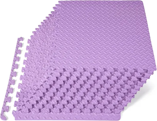 Vista 27 de ProsourceFit Alfombrilla de ejercicio con forma de rompecabezas, baldosas de espuma EVA entrelazadas, suelo protector para equipos de gimnasio