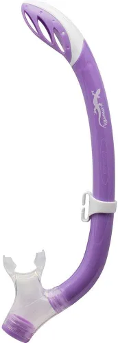 Vista 3 de Cressi Juego de silicona para snorkel (máscara y snorkel) para niños de 5 a 15 años - Pegaso & Iguana: diseñado en Italia Lila/Blanco