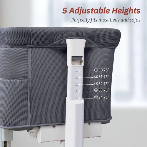 Vista 4 de VaVaSoo Moisés mecedor para bebé, moisés eléctrico automático junto a la cama, durmiente junto a la cama para bebé de 5 alturas ajustables