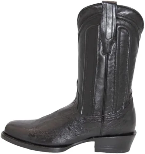 Vista 3 de The Western Shops Botas vaqueras de piel de avestruz suave y con punta cuadrada para hombre