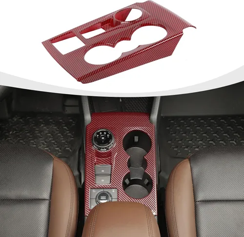 Vista 15 de RAZPOY Ajuste de panel de cambio Panel de centro de consola Portavasos Compatible con Ford Bronco Sport 2021-2024, Negro