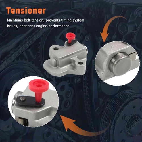 Vista 5 de Kit de cadena de distribución con 2 piezas de admisión y escape, piñón de engranaje VVT, compatible con piezas de repuesto de motor Kia Rio Forte5
