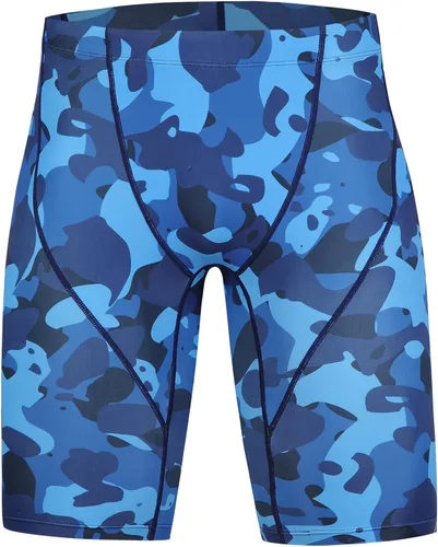 Vista 2 de beroy Pantalones cortos de compresión para hombre, entrenamiento atlético, capa base deportiva ajustada con un bolsillo